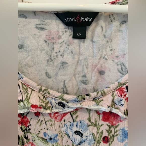 Maternity, Stork and Babe pink shirt with ruffle. Size S - Picture 3 of 4